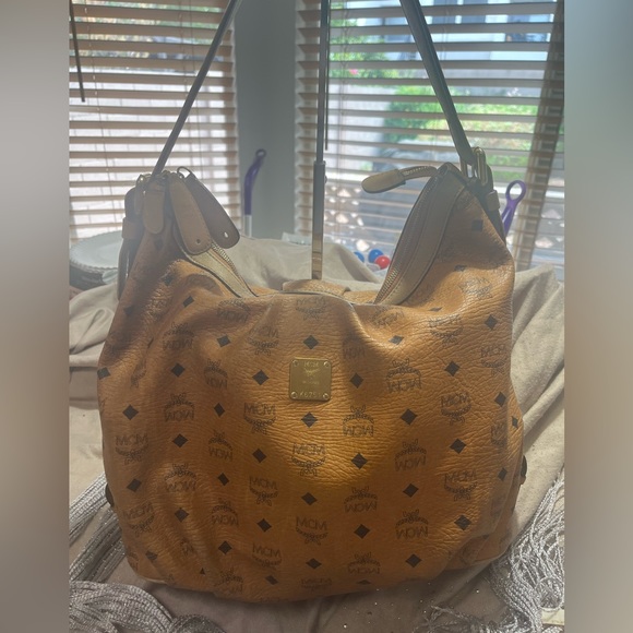 MCM Cognac Visetos Coated Canvas Hobo - Picture 2 of 15